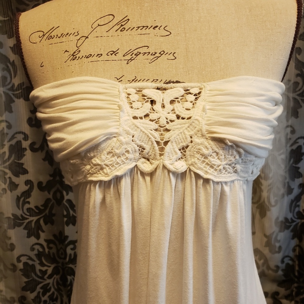 Strapless lace top
